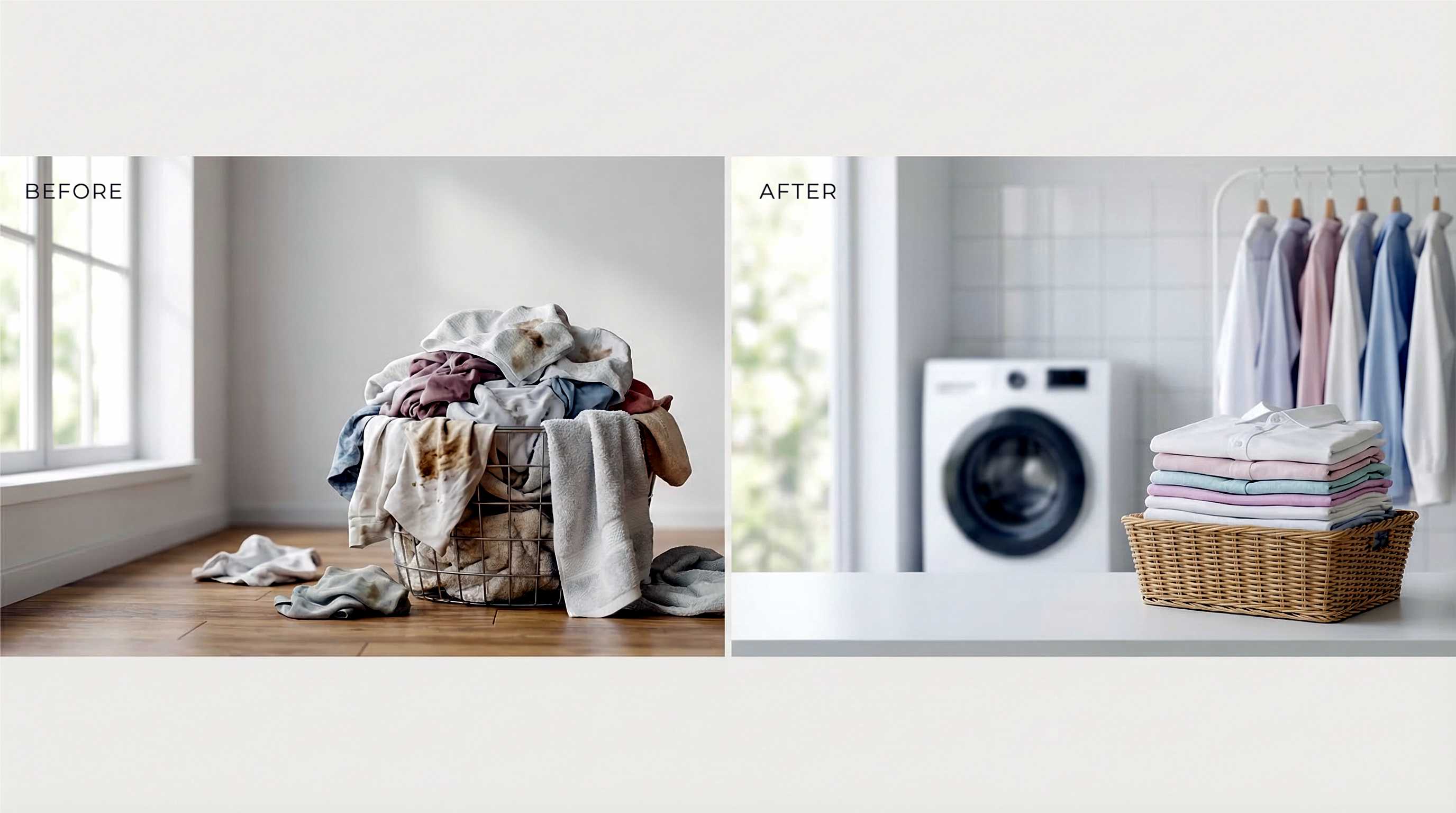 Laundry pickup transformed into clean folded clothes